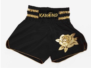 Kanong Naiset Muay Thai Shortsit : KNSWO-403-Musta